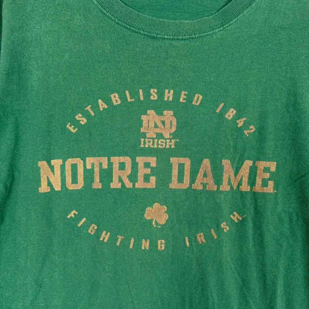Vintage 90s Adidas Notre Dame Long Sleeve Shirt Mens XL Green Fighting Irish